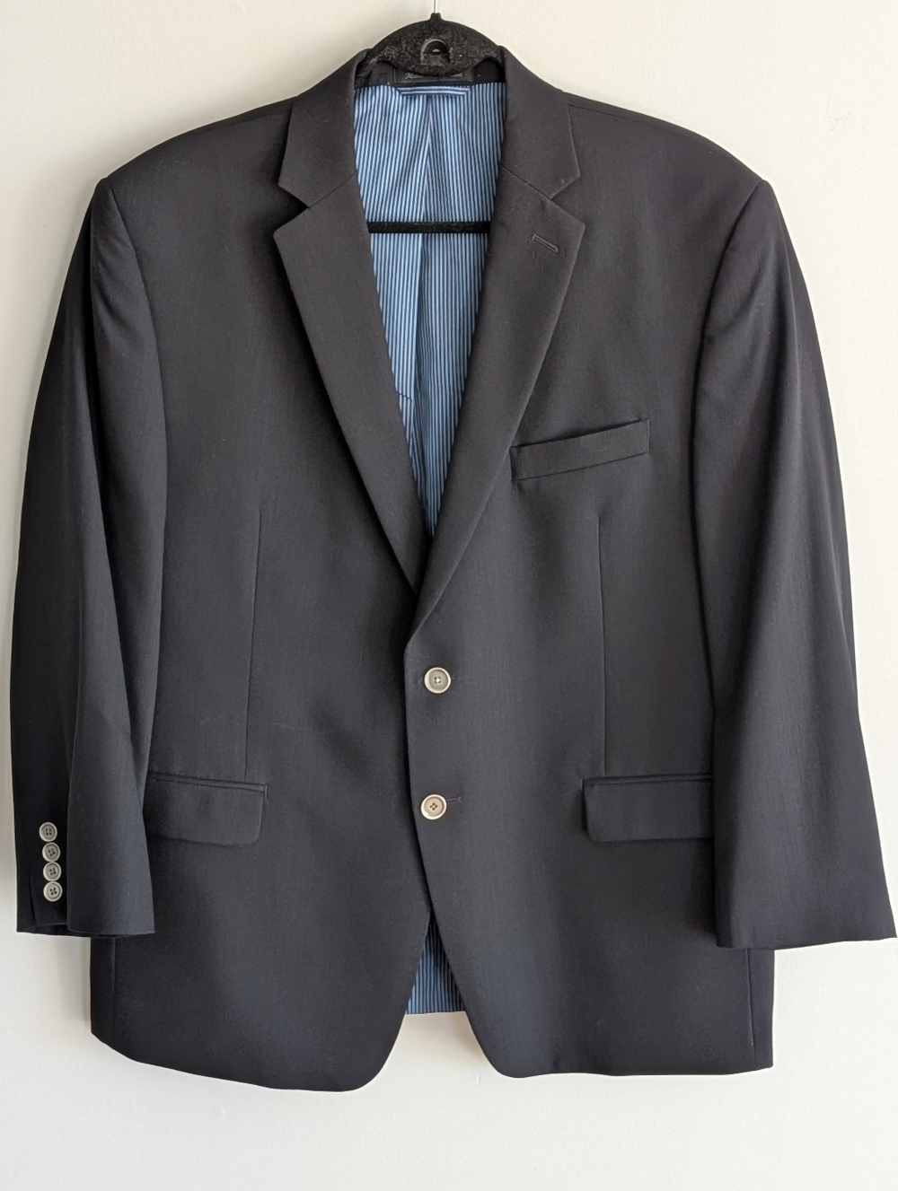 Calvin Klein Black Wool Blazer Jacket 42S